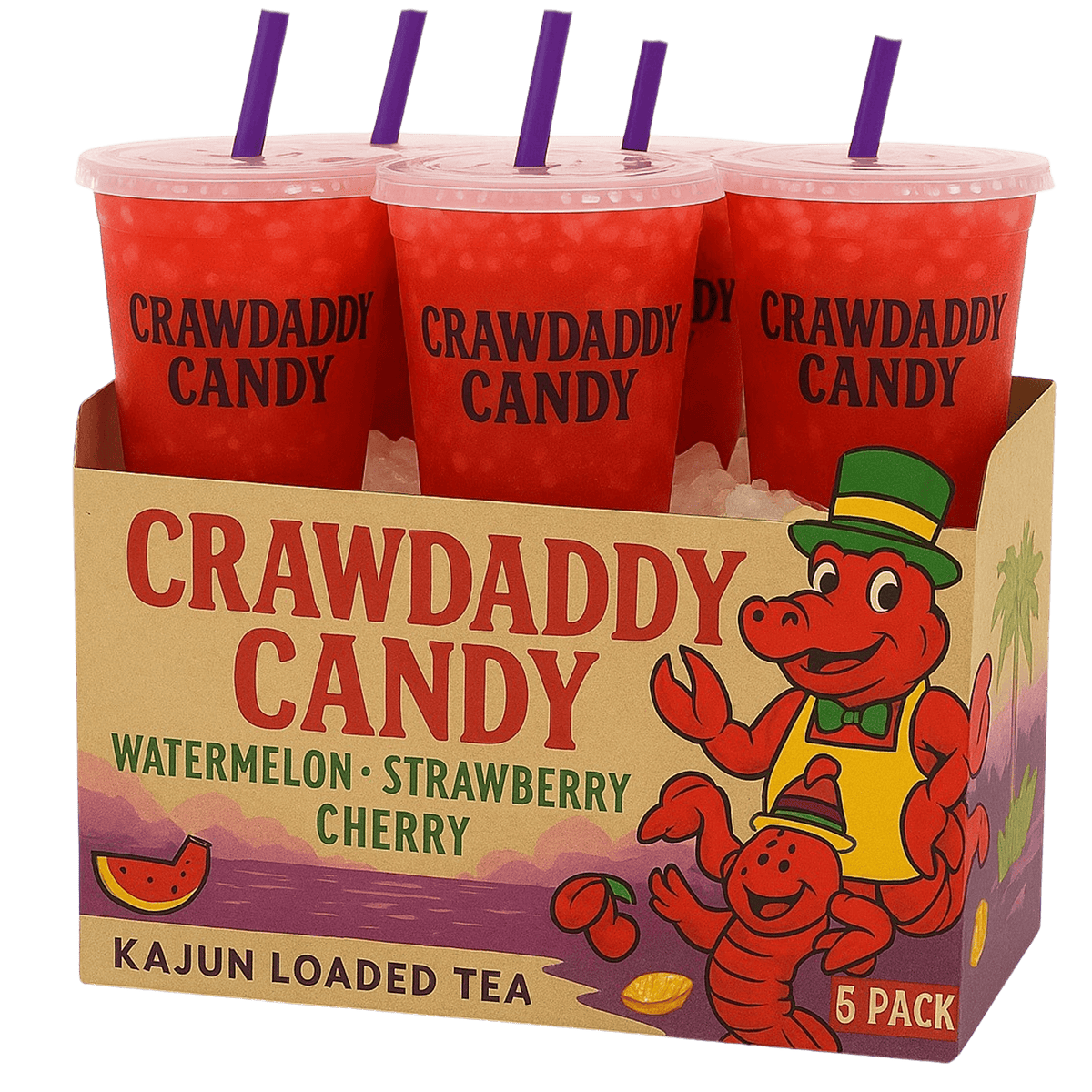Crawdaddy Candy | Loaded Tea | Watermelon, Strawberry, Cherry – Kajun ...