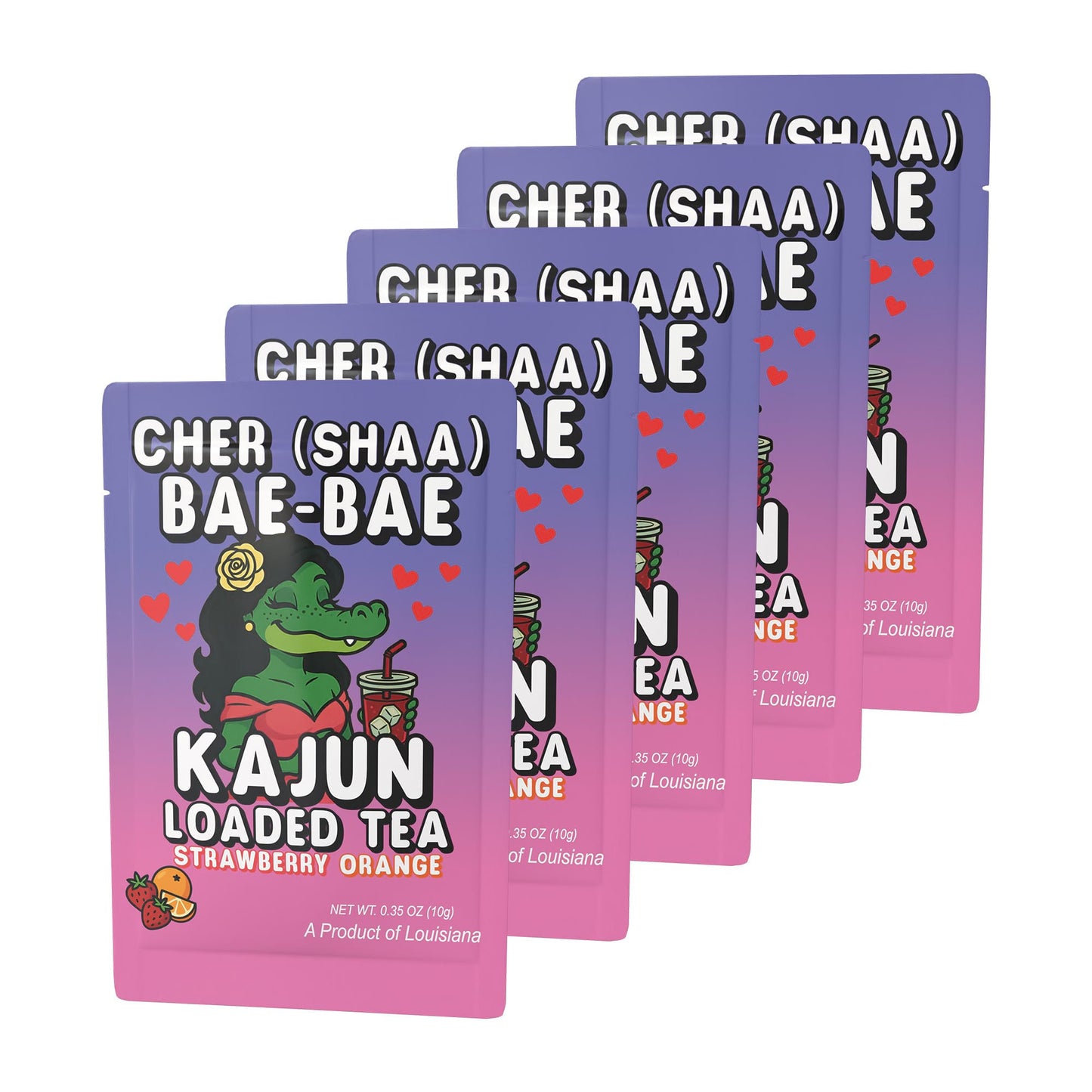 A product image showing a bundle of five Cher (Shaa) Bae-Bae packets fanned out.