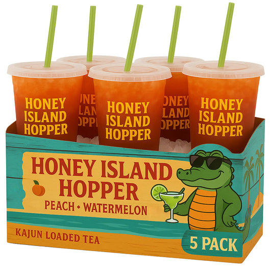 Honey Island Hopper 5-Pack by Kajun Loaded Tea (Peach and Watermelon)
