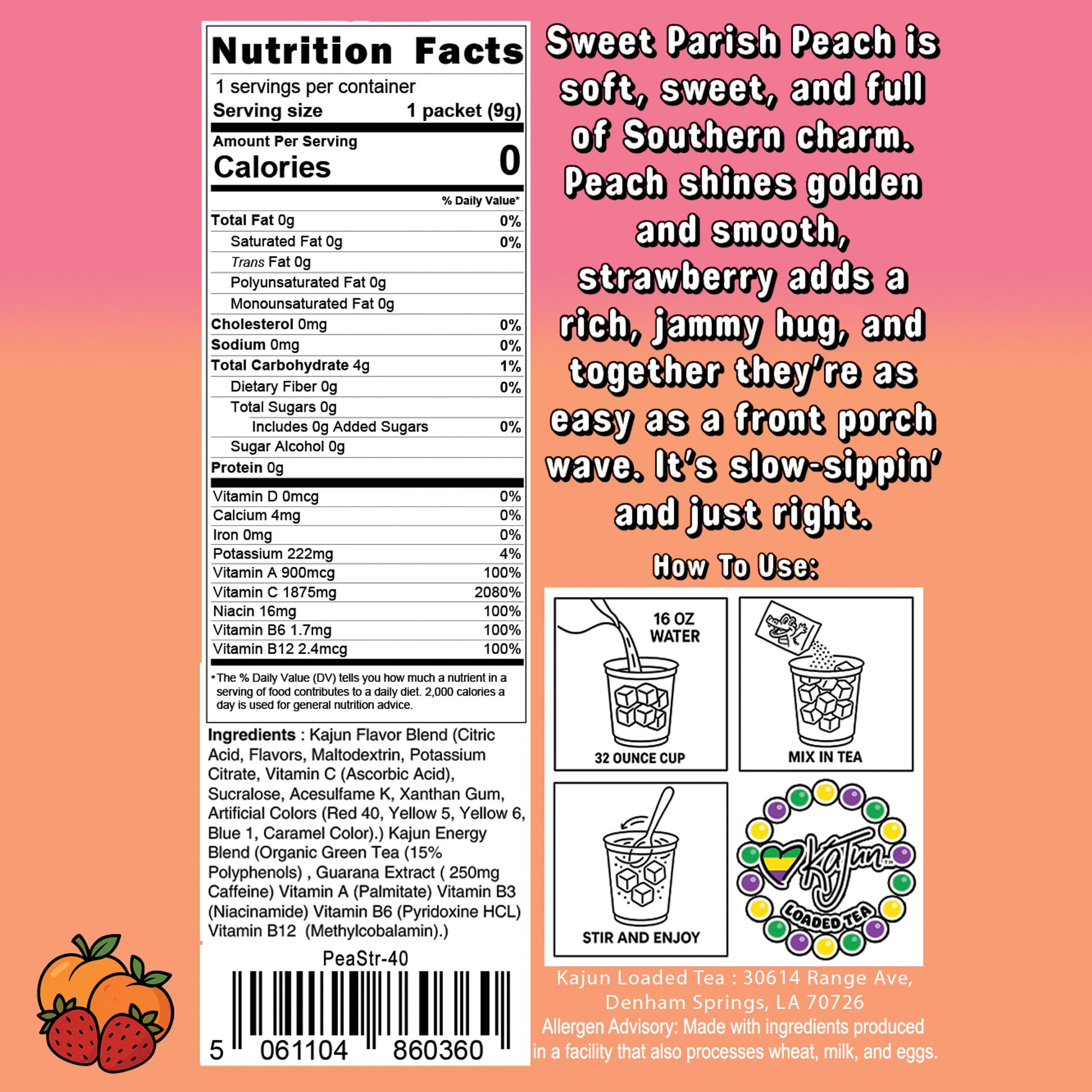 Sweet Parish Peach | Loaded Tea | Peach • Strawberry – Kajun