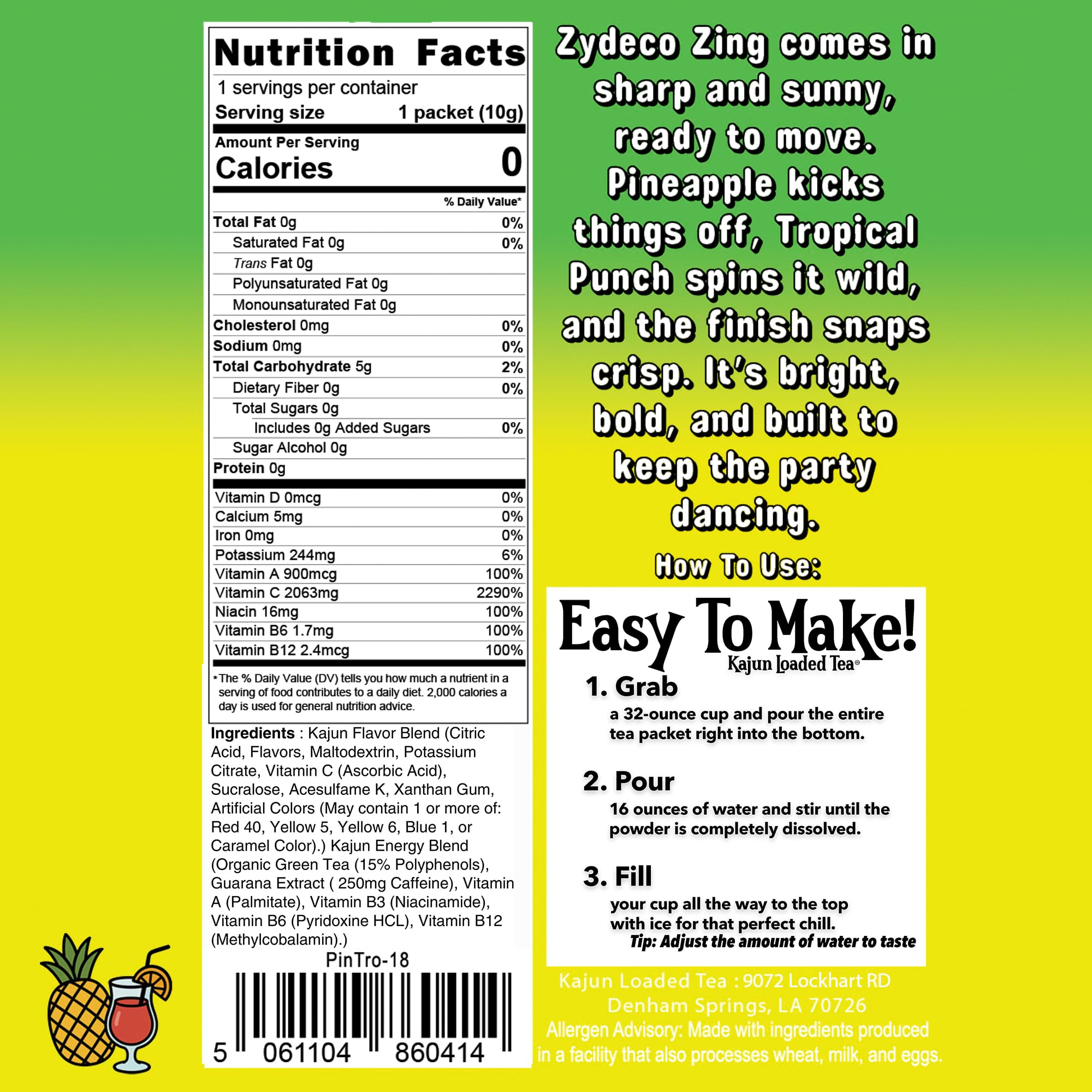 Zydeco Zing | Loaded Tea | Pineapple • Tropical Punch – Kajun