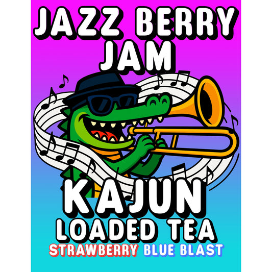 Jazz Berry Jam by Kajun Loaded Tea. Flavors: Strawberry and Blue Blast