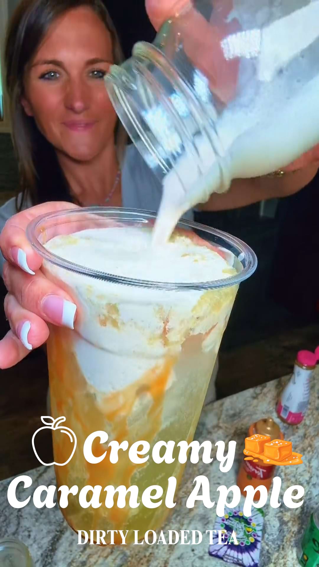 Load video: Creamy Caramel Apple Dirty Loaded Tea
