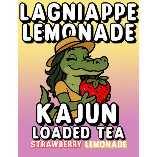 Lagniappe Lemonade by Kajun Loaded Tea. Flavors: Strawberry and Lemonade