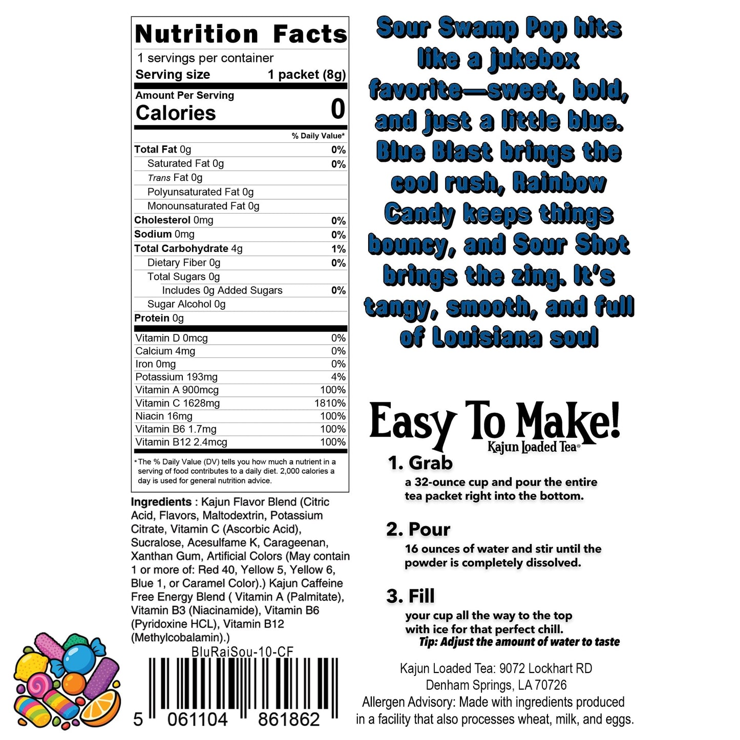 Sour Swamp Pop UNLoaded Tea (Caffeine Free)