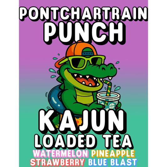 Pontchartrain Punch by Kajun Loaded Tea. Flavors: Watermelon, Pineapple, Strawberry, and Blue Blast