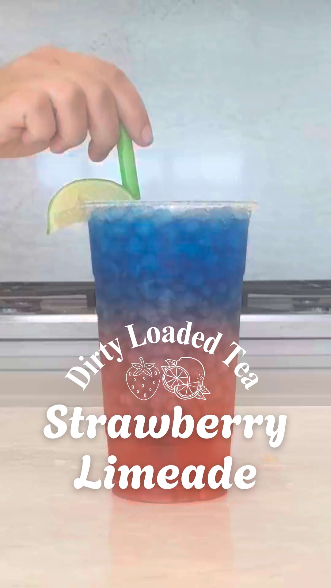 Load video: Strawberry Limeade Dirty Loaded Tea