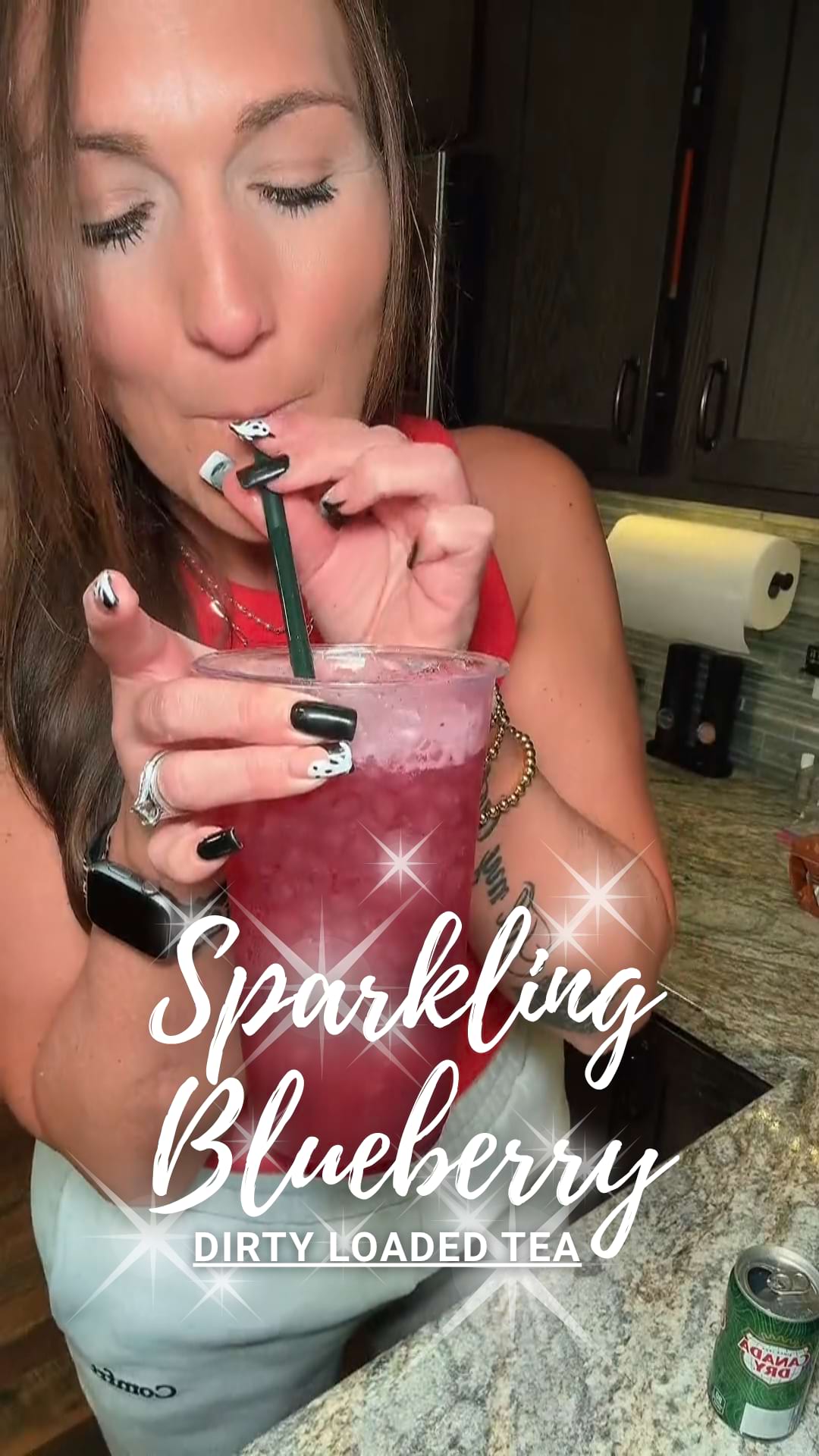 Load video: Sparkling Blueberry Dirty Loaded Tea