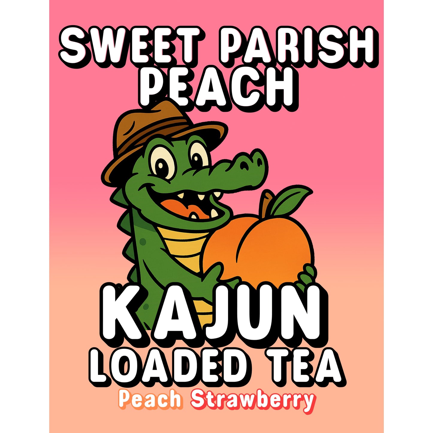 Sweet Parish Peach by Kajun Loaded Tea. Flavors: Peach and Strawberry